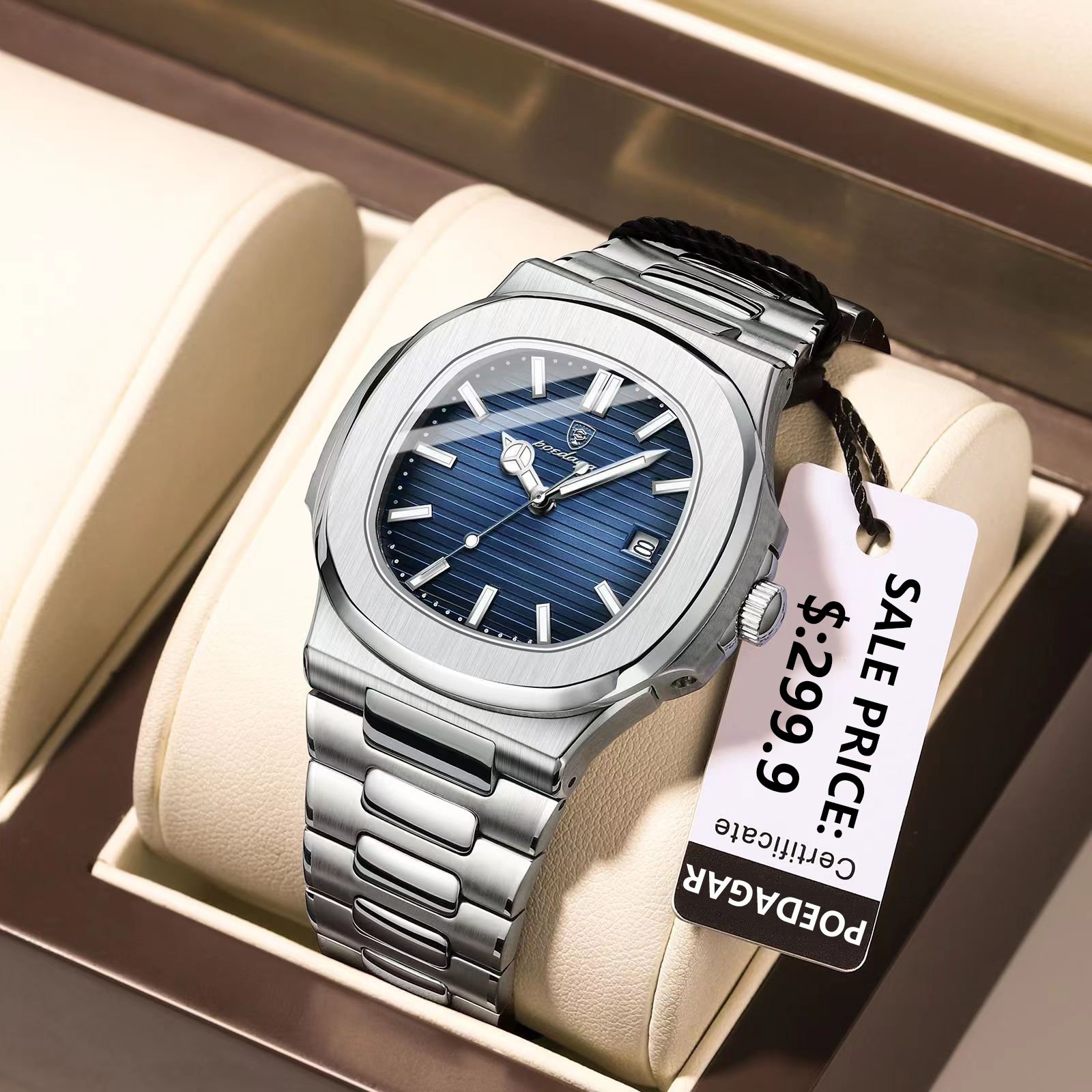 Luxury Watch Hublot - POEDAGAR Fashion Square Quartz Man Clock
