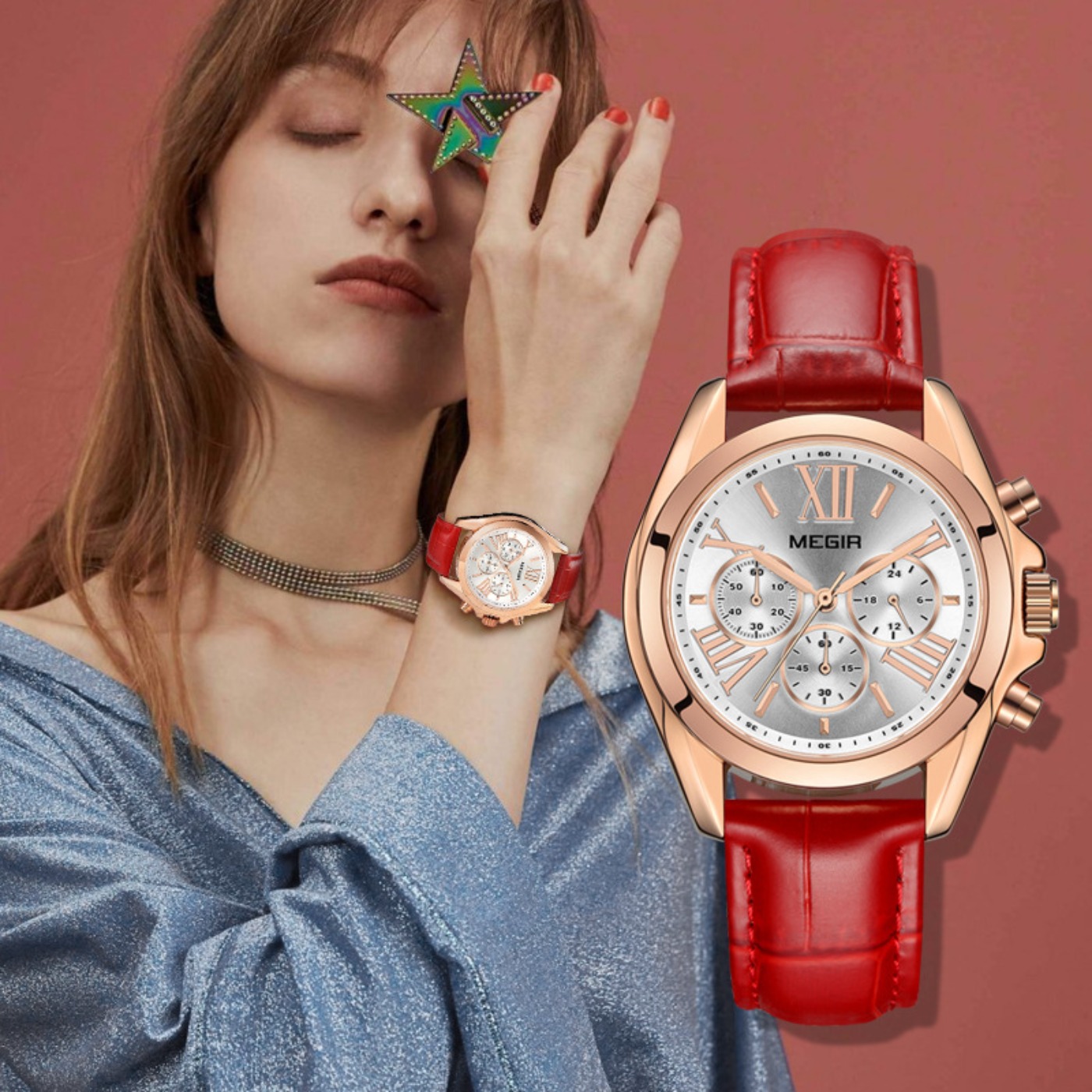 Luxury Watch Women - MEGIR New Luxury Leather Watch Women