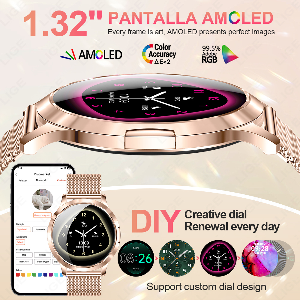 LIGE New Smart Watch Women Ult - مراجعة Luxury Watch Korea وسعره