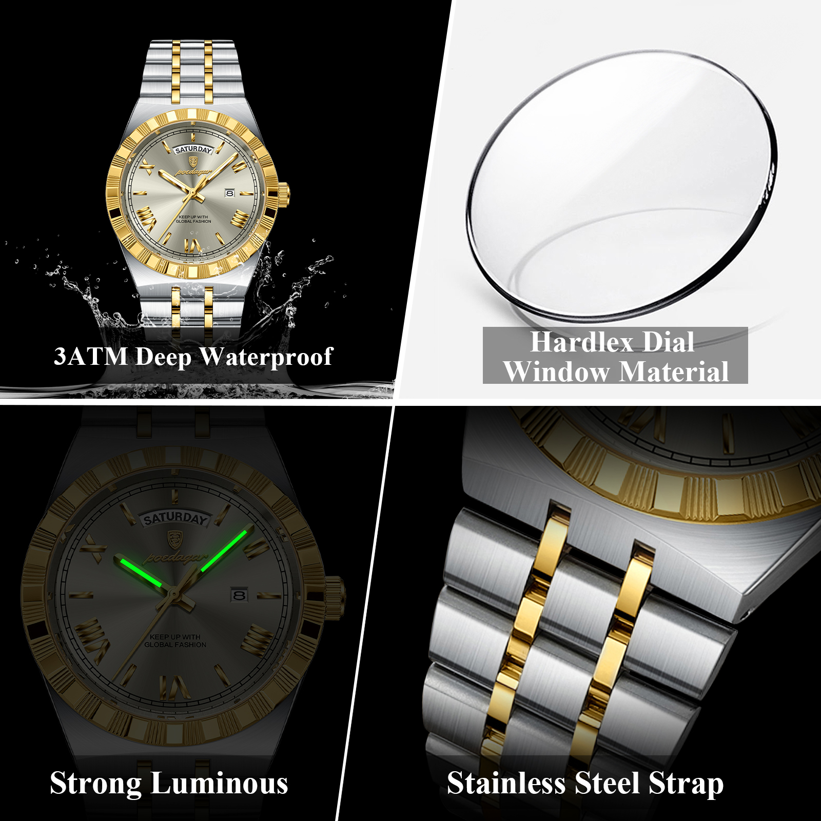POEDAGAR Fashion Business Men' - مراجعة Luxury Watch Hublot وسعره