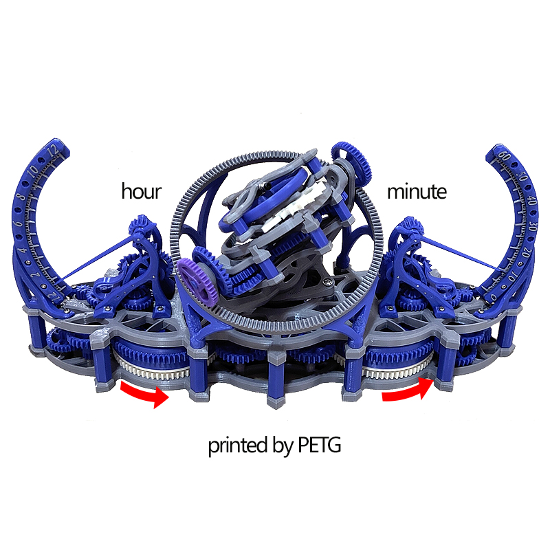 Random color 3d print tourbill - مراجعة Tourbillon Movement Watch وسعره