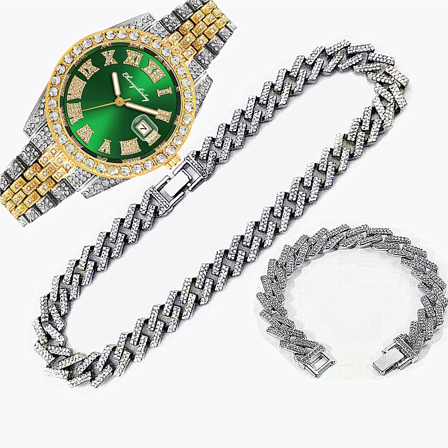 3pcs Luxury Iced Out Watch for - مراجعة Luxury Watch Miami وسعره