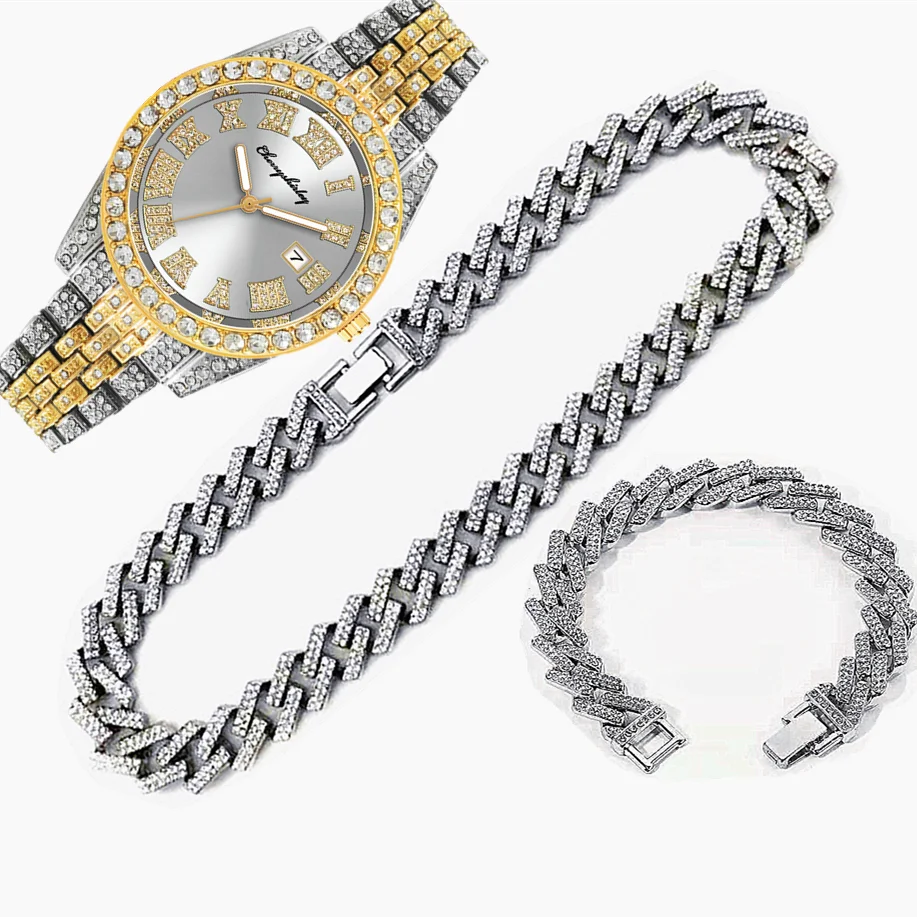 3pcs Luxury Iced Out Watch for - مراجعة Luxury Watch Miami وسعره