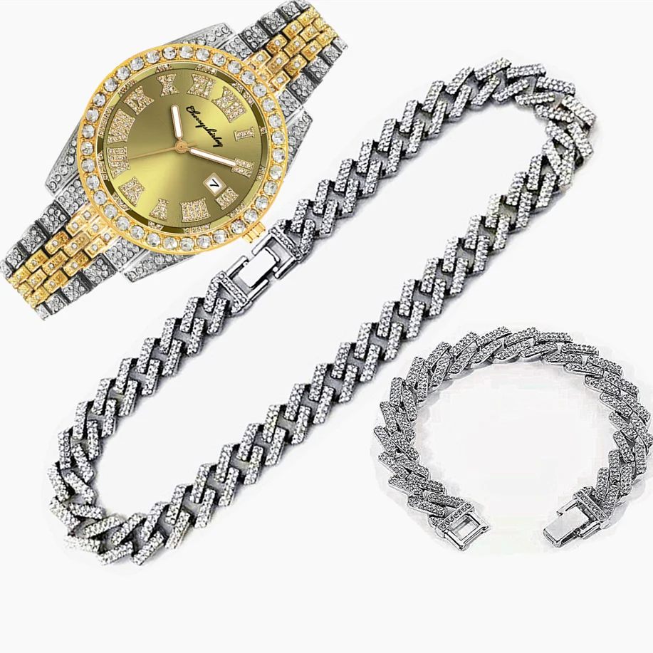 3pcs Luxury Iced Out Watch for - مراجعة Luxury Watch Miami وسعره