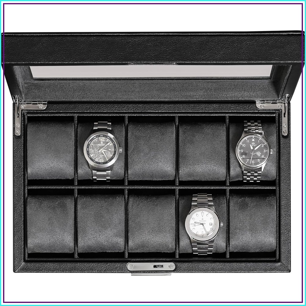 10 Slot Locking Leather Watch  - مراجعة Luxury Watch Women وسعره