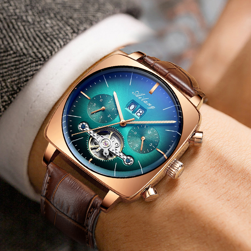 AILANG Fashion Green Big Dial  - مراجعة Tourbillon Movement Watch وسعره