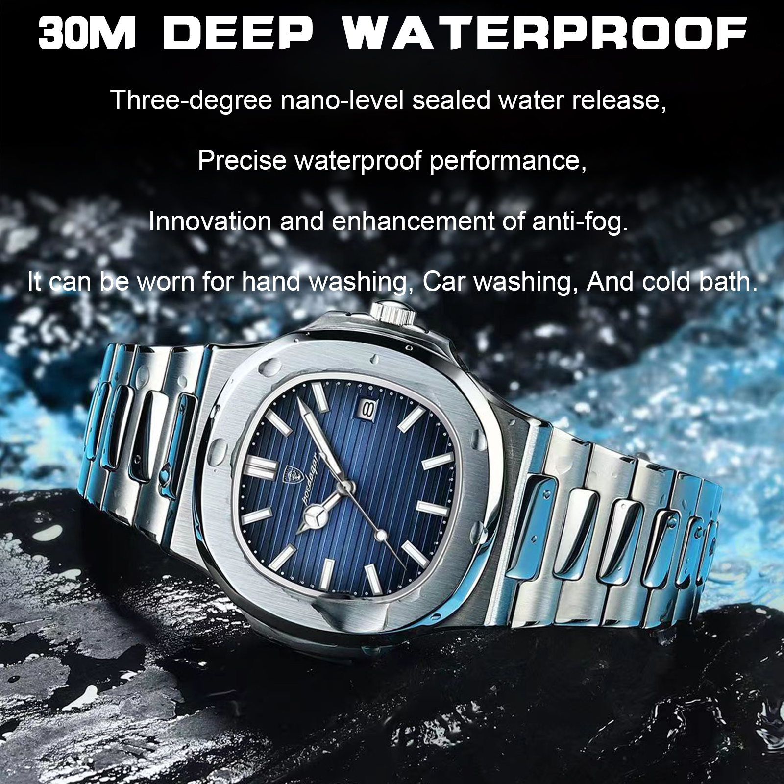 POEDAGAR Square Luxury Men Wri - مراجعة Luxury Watch Hublot وسعره