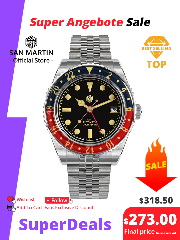 San Martin NH34 40mm GMT Luxur - مراجعة Luxury Watch La وسعره