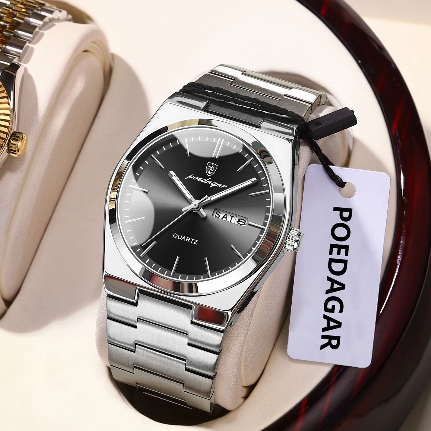 POEDAGAR Luxury Men's Quartz W - مراجعة Luxury Watch Hublot وسعره