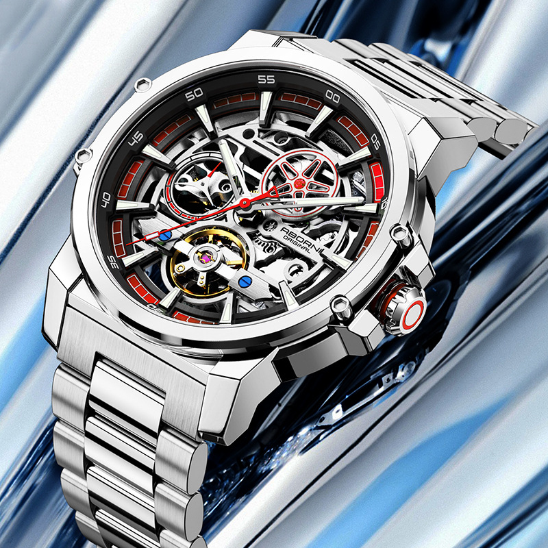 ABORNI 9039 Unique Design Skel - مراجعة Tourbillon Movement Watch وسعره