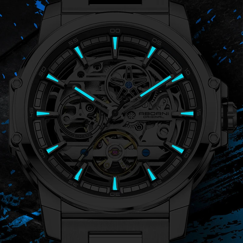 ABORNI 9039 Unique Design Skel - مراجعة Tourbillon Movement Watch وسعره