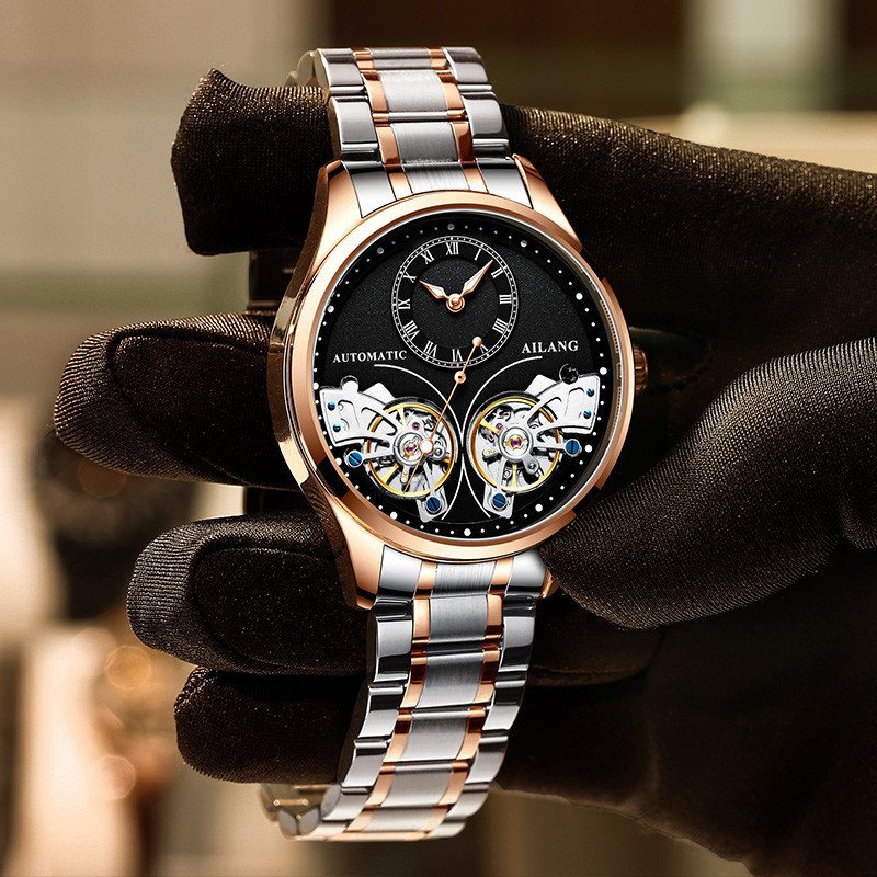 AILANG Brand New Fashion Doubl - مراجعة Tourbillon Movement Watch وسعره