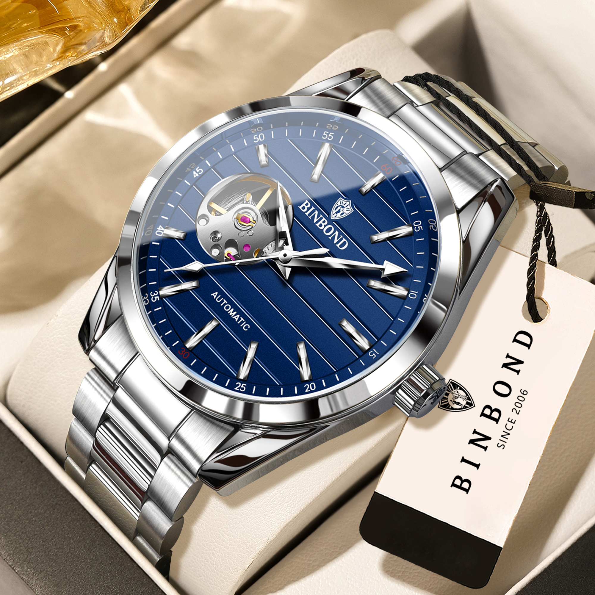 BINBOND Luxury mechanical wris - مراجعة Tourbillon Movement Watch وسعره