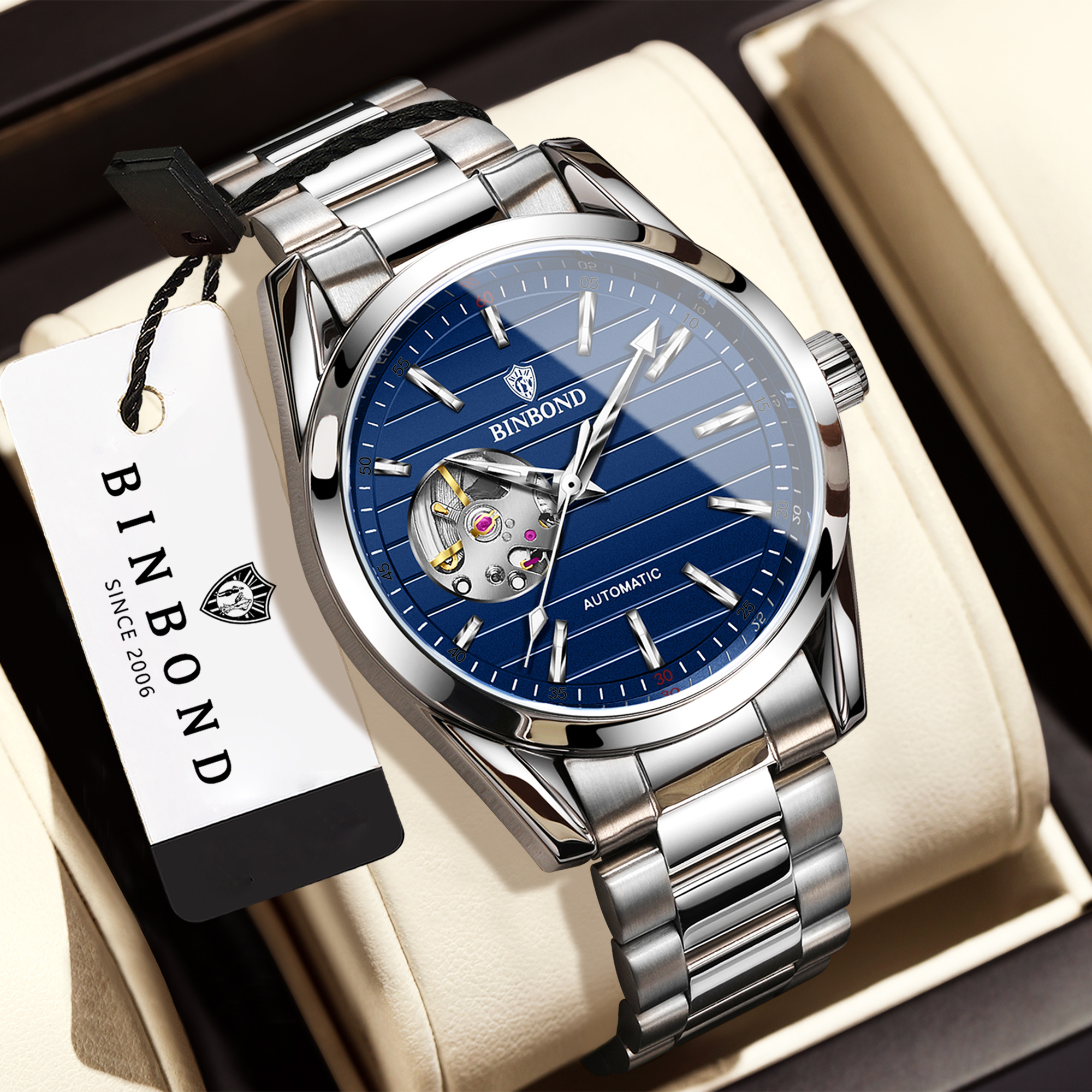 BINBOND Luxury mechanical wris - مراجعة Tourbillon Movement Watch وسعره
