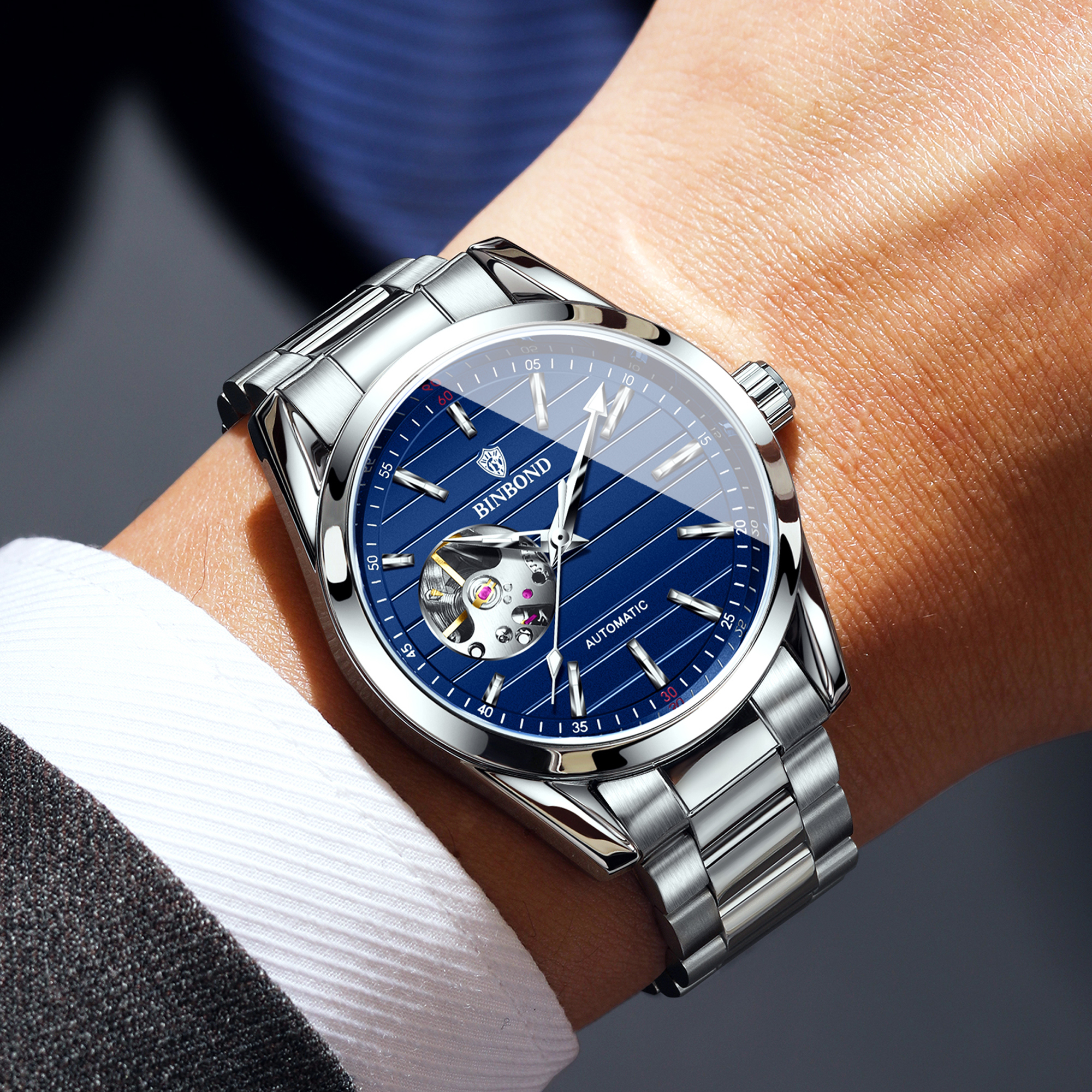 BINBOND Luxury mechanical wris - مراجعة Tourbillon Movement Watch وسعره