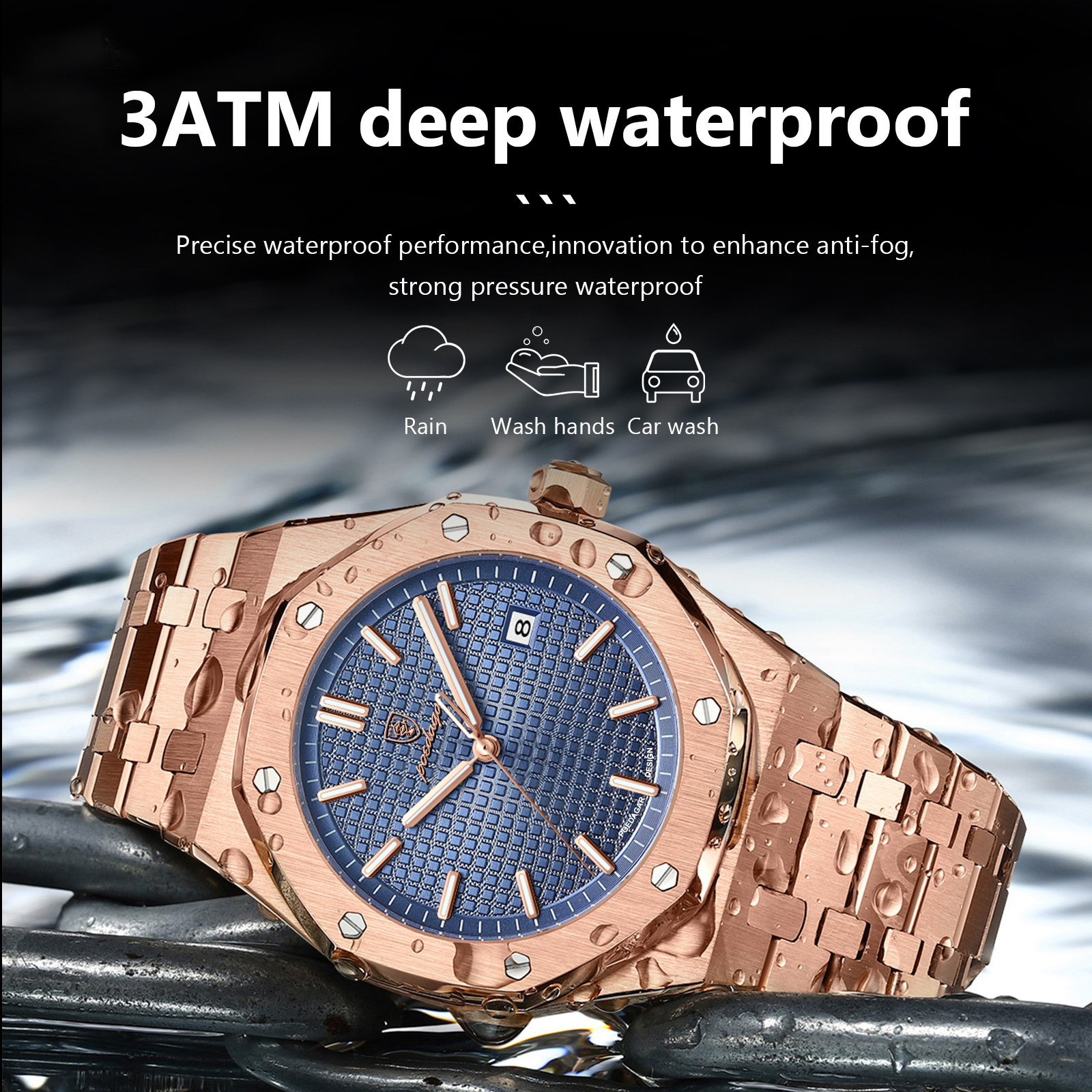 POEDAGAR Luxury Business Man W - مراجعة Luxury Watch Hublot وسعره