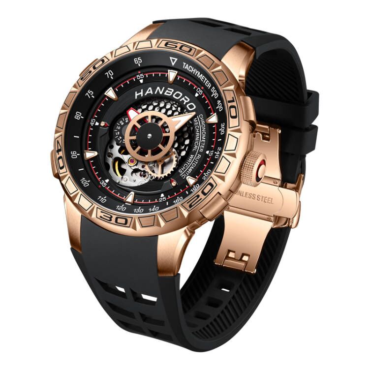 HANBORO Men Automatic Watch 46 - مراجعة Luxury Watch Hublot وسعره