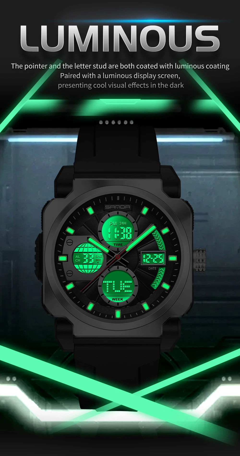 SANDA Men's Electronic Watch O - مراجعة Luxury Watch Shop وسعره