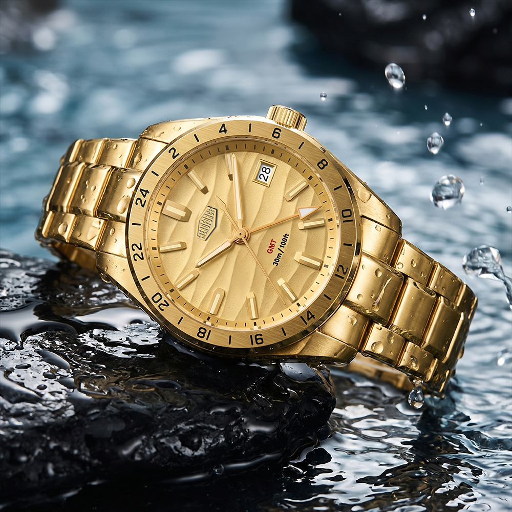 Original GMT Gold Wristwatch M - مراجعة Luxury Watch La وسعره