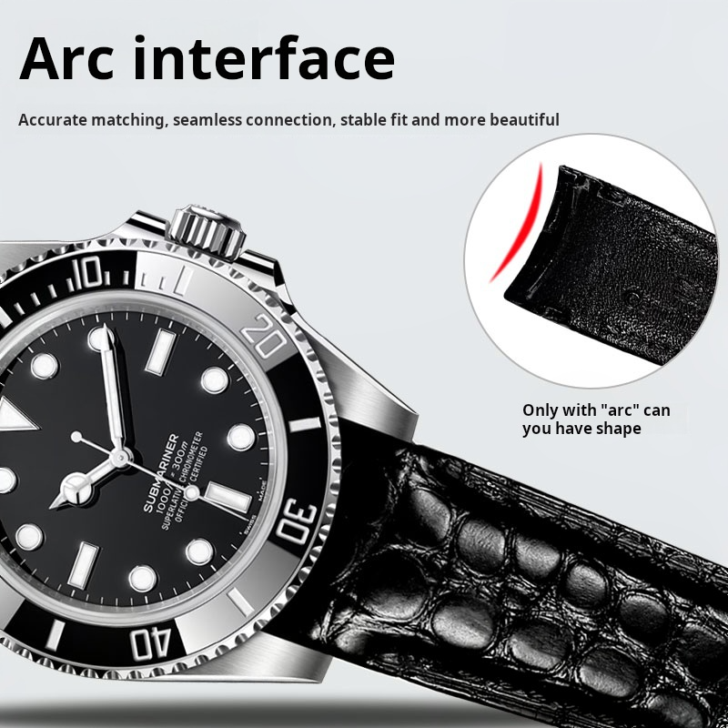 20mm 22mm Curved Crocodile Ski - مراجعة Luxury Watch Class وسعره