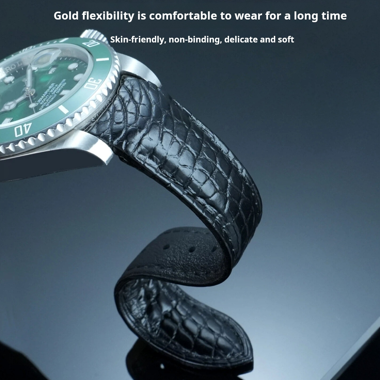 20mm 22mm Curved Crocodile Ski - مراجعة Luxury Watch Class وسعره