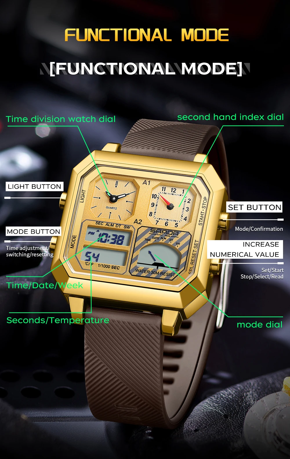 SANDA Top Brand 6210 Fashion M - مراجعة Luxury Watch Shop وسعره