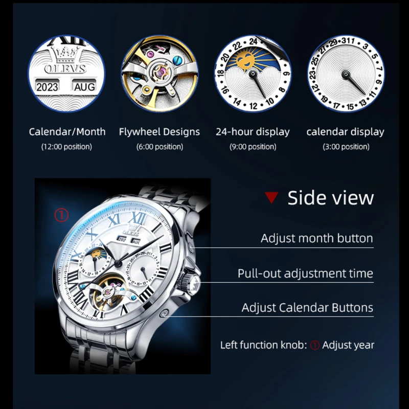 OLEVS 7013 Mechanical Business - مراجعة Tourbillon Movement Watch وسعره